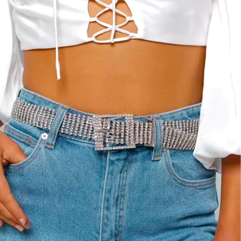 Rhinestone Crystal Glam Women’s Fashion Belt Bling Sparkle Belt